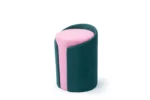 Butterfly Ottoman Green & Pink