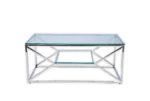 Silvery espresso coffee table