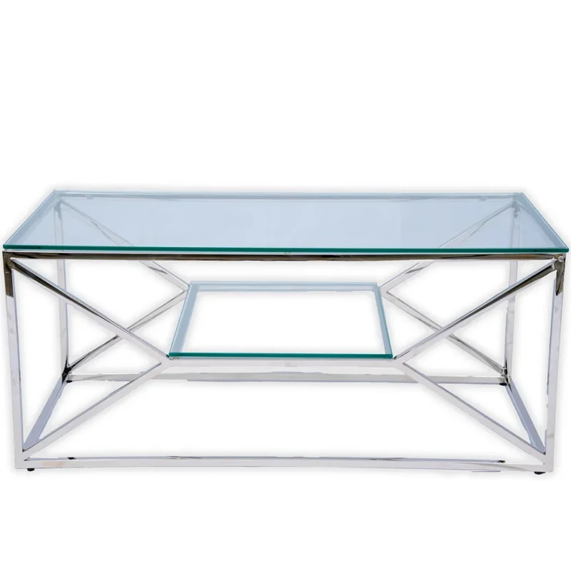 Silvery espresso coffee table