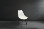 Tulib Chair  White with dark wooden leg - Image 2